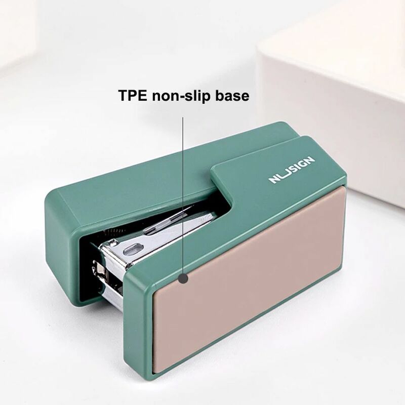 Mini Hand-Held grampeador com grampos, papel grampeador, máquina de encadernação, material escolar papelaria