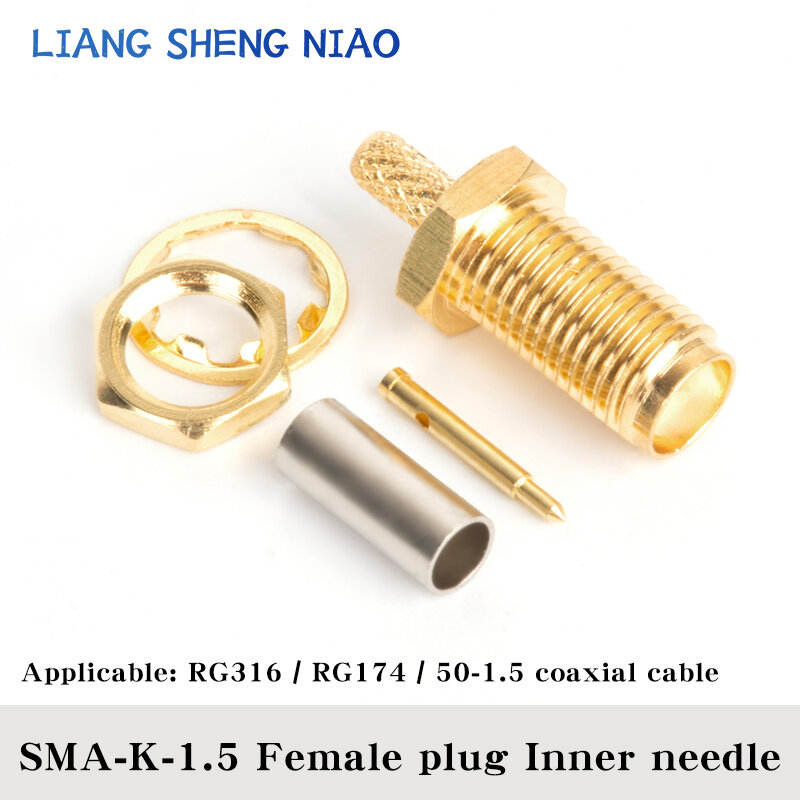 10 шт. SMA штекер гнездовой разъем/RP RF коаксиальный коннектор обжимной для RG174 LMR100 RG316 кабель прямой позолоченный адаптер