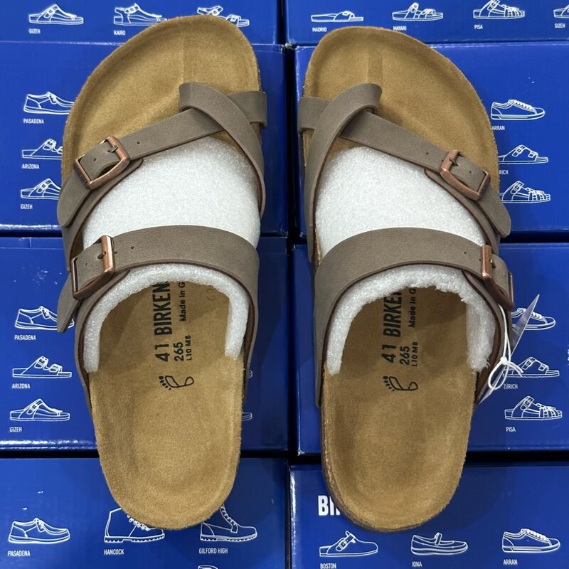 Summer Birken Sandals for Men and Women Beach Cork Slippers Mayari Series Casual Couple Flat-bottomed pinch flip-flops