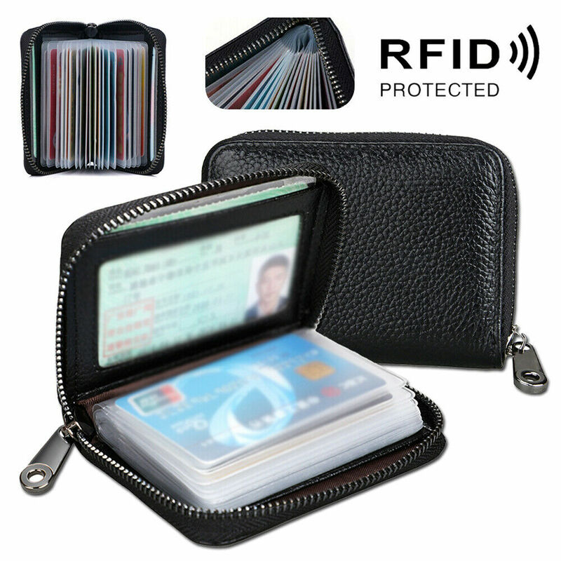 Деловой женский кошелек, мужской кошелек для банковских карт/удостоверения личности/кредитных карт, 22 отделения, кошелек для карт, блокировка RFID, защищает кожу, кошелек для монет