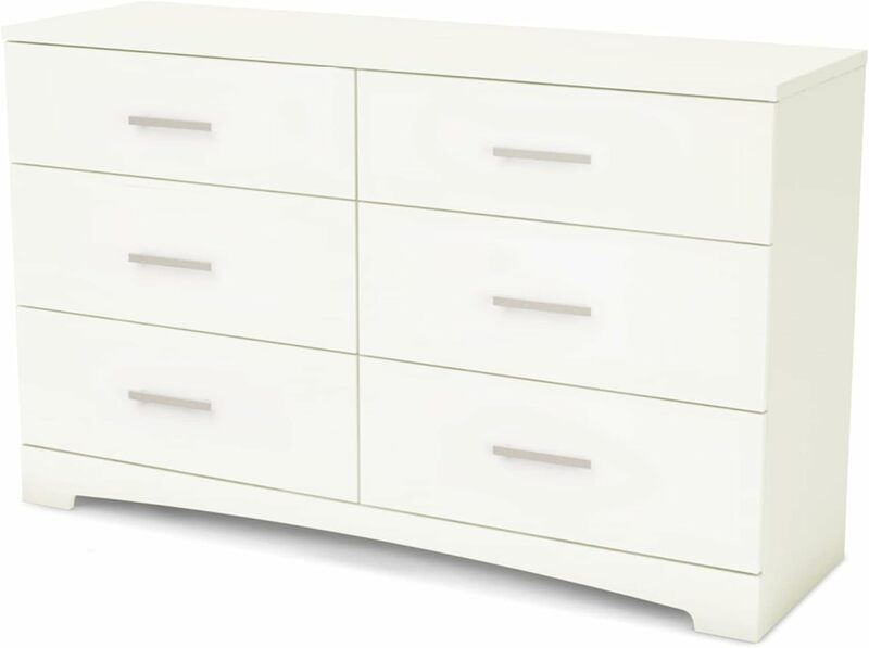 6-Drawer Double Dresser, Pure White  bedroom furniture  dresser