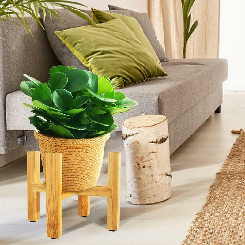 Wooden Plant Stand Flower Pot Base Holder Stool for Home Garden Indoor Outdoor Flower Plant Display Free Standing Bonsai Holder