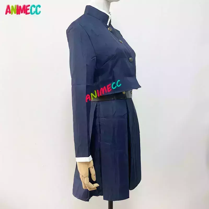 ANIMECC stok tersedia Kugisaki Nobara kostum Cosplay kaus kaki tato saku Wig seragam wanita Halloween Set lengkap untuk wanita anak perempuan