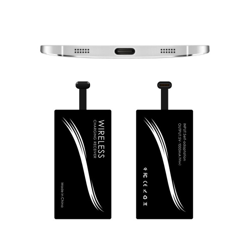 Récepteur de chargeur sans fil rapide Qi, bobine de chargeur, type-c, universel, Samsung Huawei Honor Redmi Note 7, 8, 9, 10