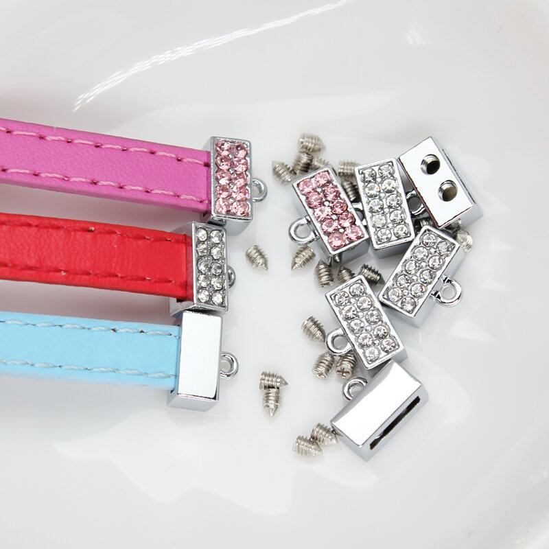 1 stücke 8mm 10mm Kristall Stecker Charms für Armband machen Frauen Schmuck DIY Zubehör Schlüssel bund Telefon Streifen Frauen Geschenk