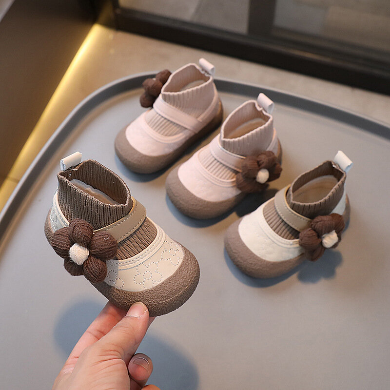Sapatos infantis de fundo macio Princess, Baby Girl Toddler Shoes, 0-3 anos de idade, novo, 2023
