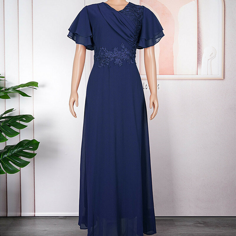 Falda larga de gasa para mujer musulmana europea y americana, elegante vestido de talla grande, temperamento africano, 480 #