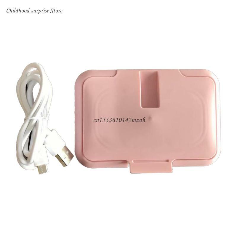 Calentador toallitas portátil USB para bebé, dispensador térmico toallas húmedas y cálidas, Mini calentador papel tisú