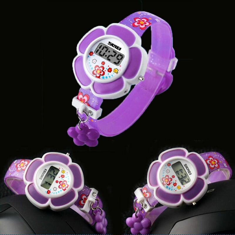 Led Licht Horloges Voor Kinderen Jongens Horloges Kinderen Elektronische Horloges Cartoon Polshorloge Koreaanse Siliconen Polshorloges Bloem