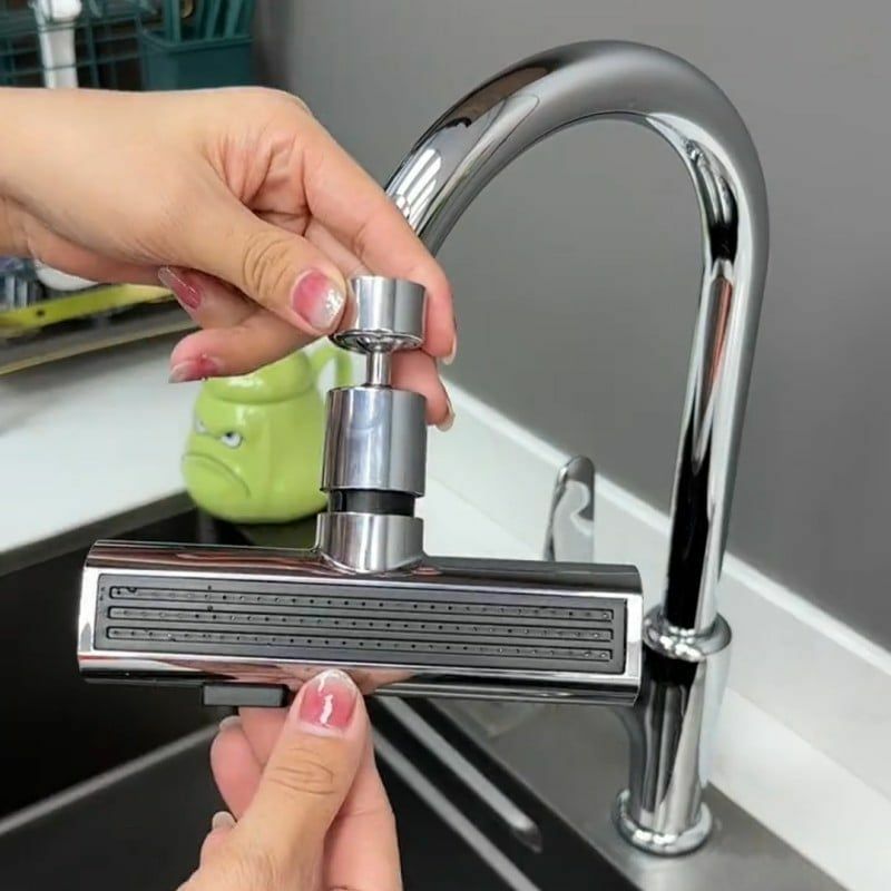 2023 New Waterfall Kitchen Faucet Anti-Splash Device Universal Rotary Bubbler Pressurized Extension Nozzle General Connector