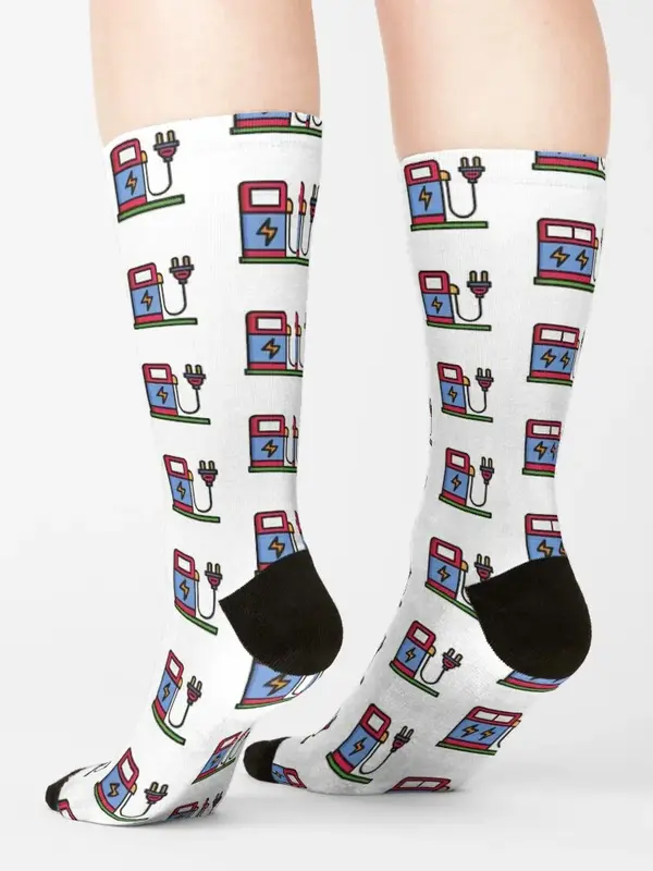 Носки с зарядным устройством для электромобиля, противоскользящие свободные милые женские носки для гольфа