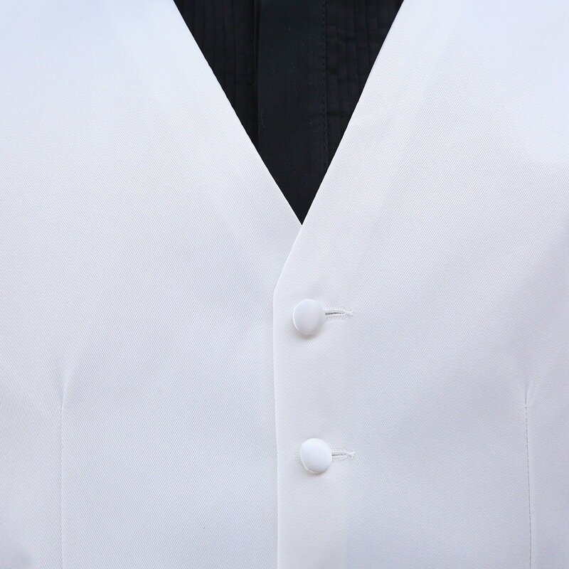 بدلة على الموضة سترة لل زفاف سهرة الدعاوى الرجال أبيض أسود قطعة واحدة صدرية رسمية حفلة مرحلة الأداء دعوى سترة
