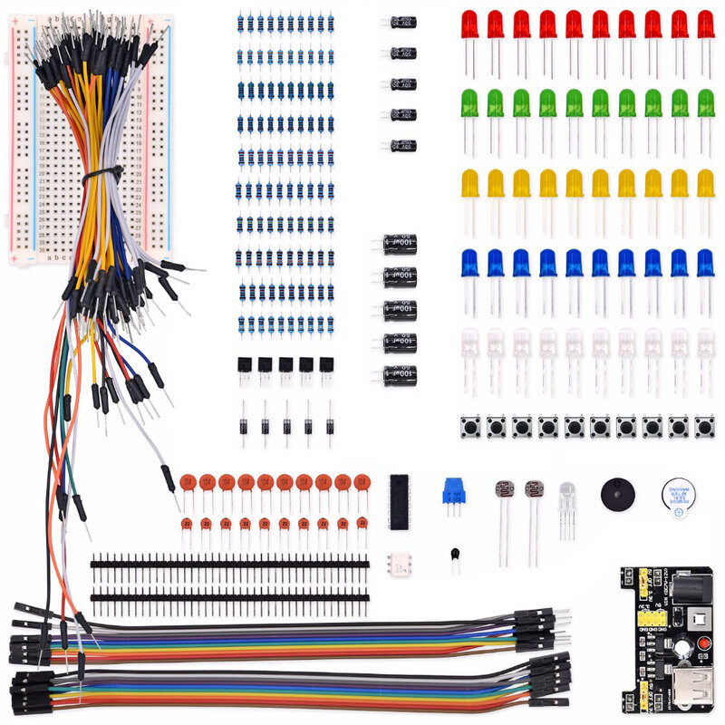 DIY Project Starter Kit For Arduino UNO R3 DIY Electronic Component Set With 830/400 Tie-points Breadboard