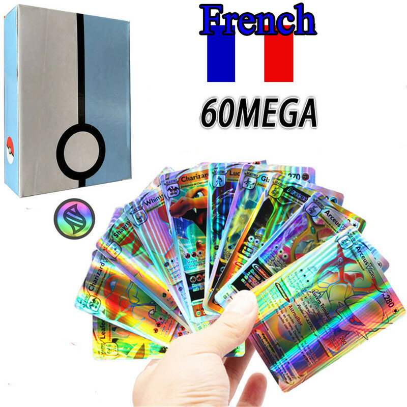 การ์ด Pokemon ใหม่ภาษาฝรั่งเศสคำ Arceus Brilliant Star ล่าสุด Vstar Vmax GX แท็กทีม MEGA Energy Holographic Rainbow เกม Carte Francais