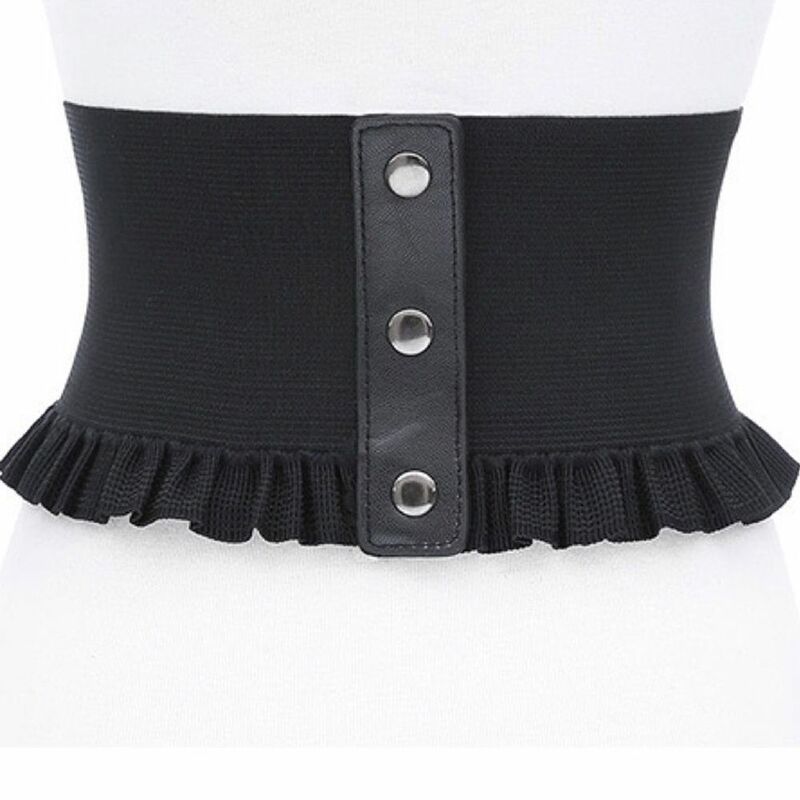 Unique Temperament Solid Color PU Leather Ribbon Bandage Adjustable Waistband Corset Belt Cummerbund Female Waist Belt