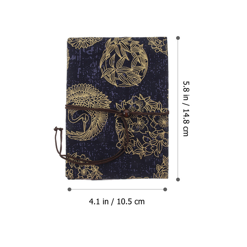 A5 Adjustable Book Cover Decorative Book Sleeve Crane Design Book Protector Hand-made Cloth Book Cover Hand Account Book