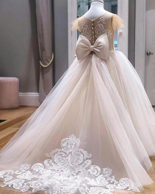 Женское вечернее платье It's yiiya, Розовое Бальное платье цвета шампанского с длинным рукавом и большим бантом на лето 2019