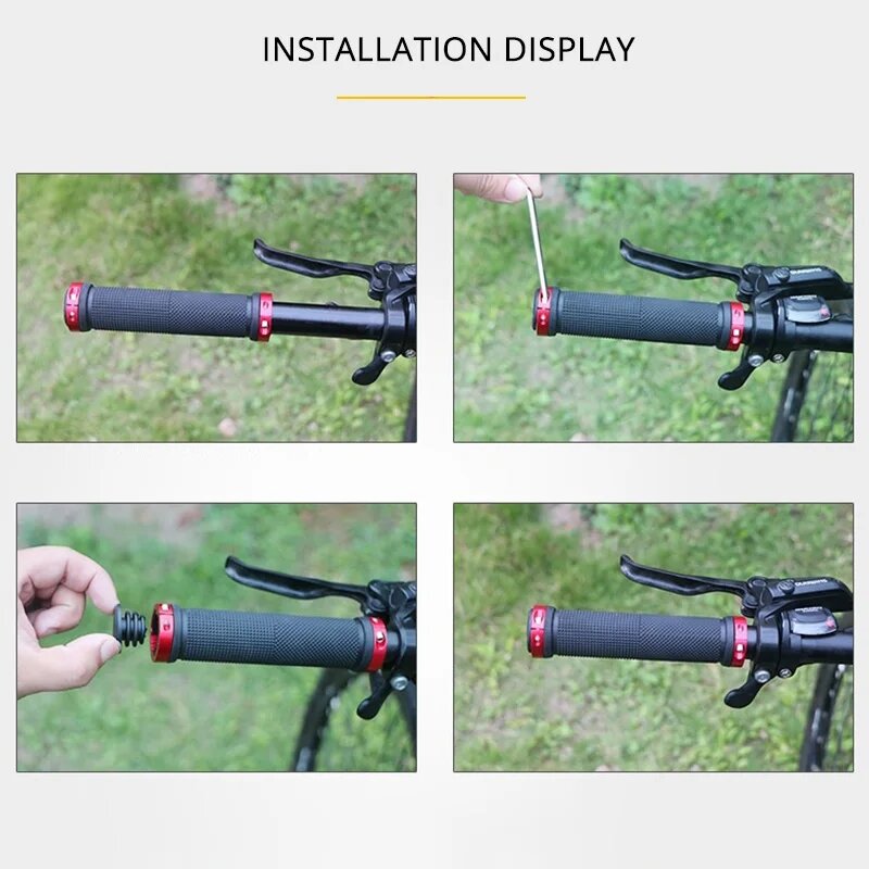BUCKLOS Grip sepeda MTB manset Anti licin, penutup setang sepeda karet BMX sepeda gunung kunci pada pegangan aksesoris sepeda