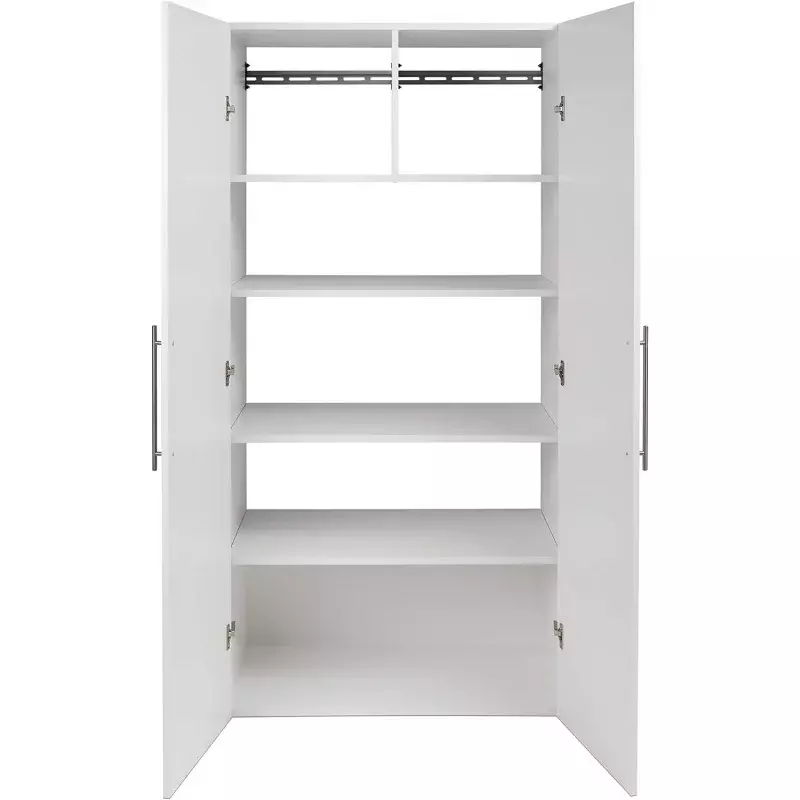 خزانة تخزين كبيرة Prepac ، خزانة بيضاء نقية مع أرفف وأبواب تخزين ، مثالية لصندوق التخزين والعام ، 36 في