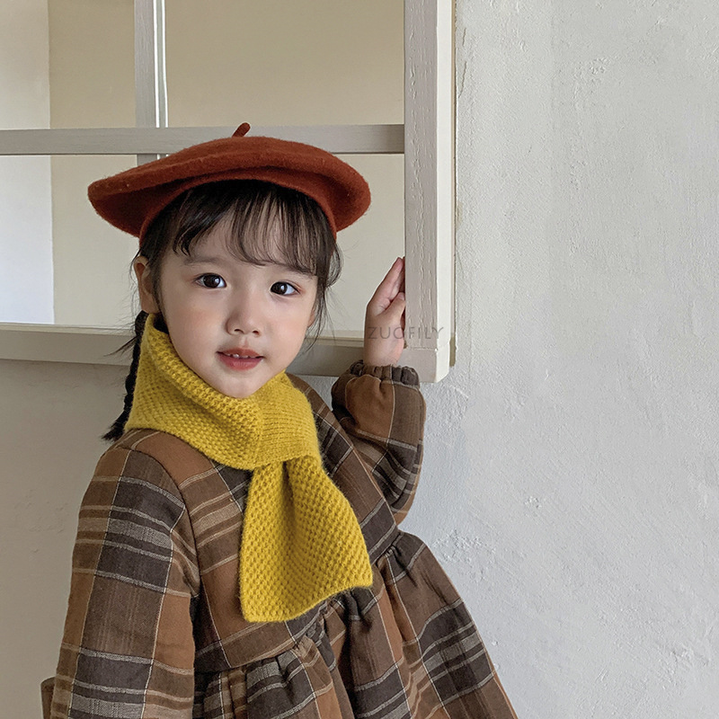 Children Winter Scarf Baby Warm Knitted Soild Scarves for Boys Girls Soft Kids Scarf Toddler Thick Warm Neckerchief Accessories