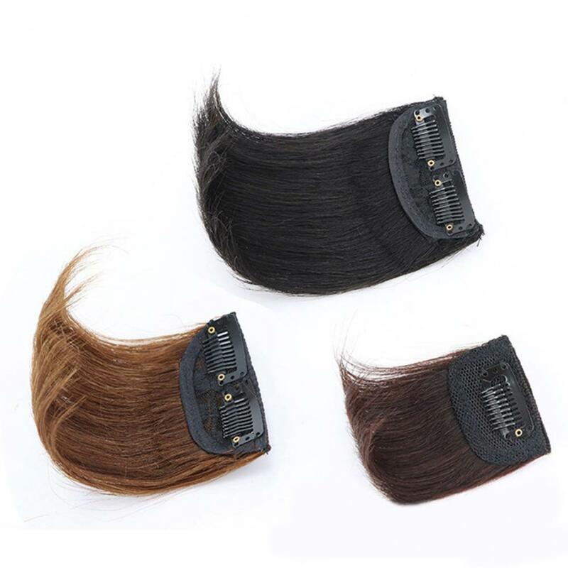 Invisível engrossar cabelo sintético Root Pads, peruca Pads, cabelo reto alto, Clip HairExtension, fofo Fake Hairpiece, humano