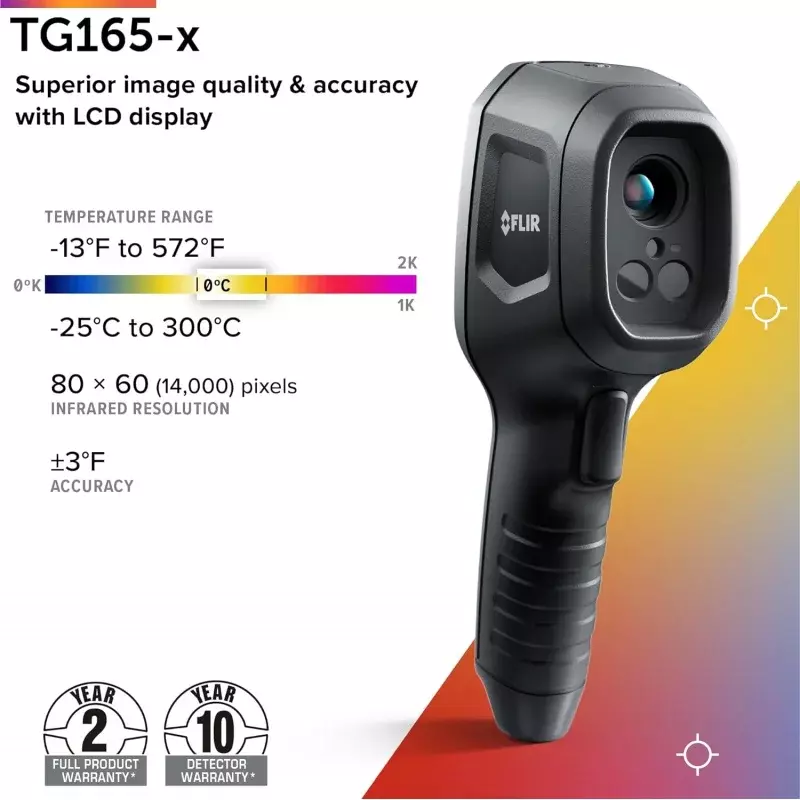 FLIR TG165-X тепловизионная камера с лазером Bullseye: инфракрасная камера коммерческого класса для осмотра зданий, HVAC и Elec