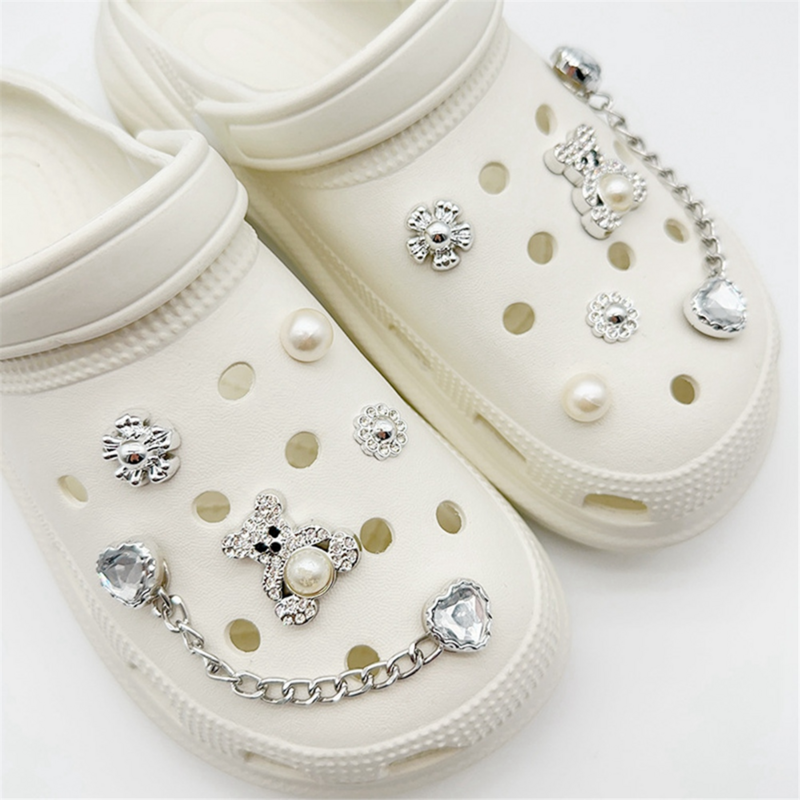 10 buah jimat sepatu Bling untuk anak perempuan wanita dewasa perhiasan sepatu aksesori jimat sumbatan mewah