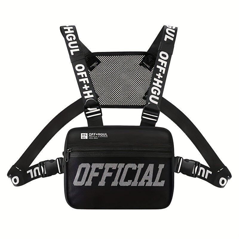 Fashion Streetwear Men Hip-Hop Chest Bag Tactical Two Straps Chest Rig Vest Bags For Travel Hiking Outdoor Sports