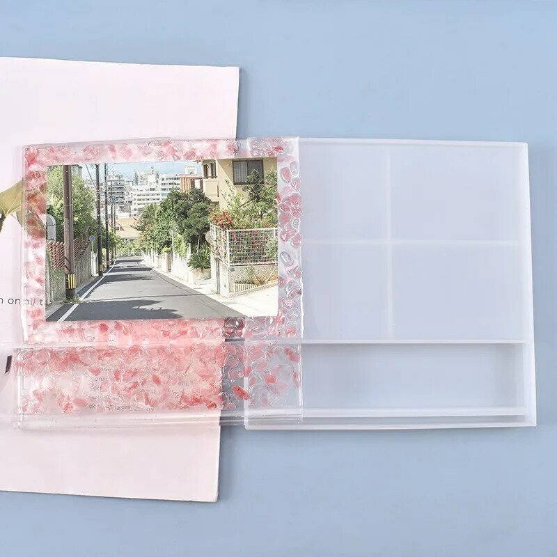 Vierkante Liefde Fotolijst Kristal Epoxyhars Druppelvorm Diy Sieraden Spiegel Siliconen Mal Voor Huisdecoratie Opslag