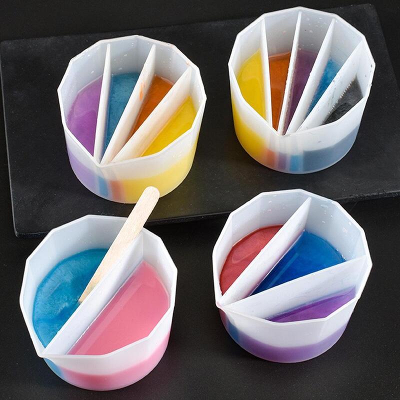 Silikon Split Tassen Für Farben Gießen Acryl Farbe Gießen Tasse 5 Kanäle Teiler DIY Epoxy Harz Werkzeuge Für Schmuck Machen handwerk