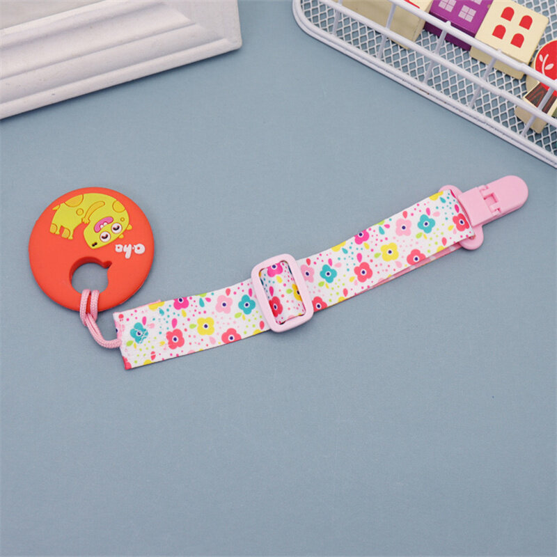 Cartoon Fixed Button Baby Pacifier Clip Chain Ribbon Dummy Soother Holder Chain Anti-drop Buckle Strap for Pacifier Baby Feeding