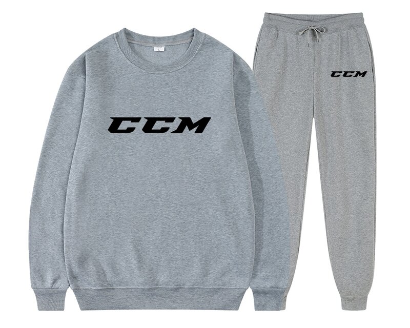 2024 Winter Tracksuits Men's sets Long Sleeve Pullover + Jogging Trousers 2pcs Sets CCM Fitness Running Suits sportswer Male