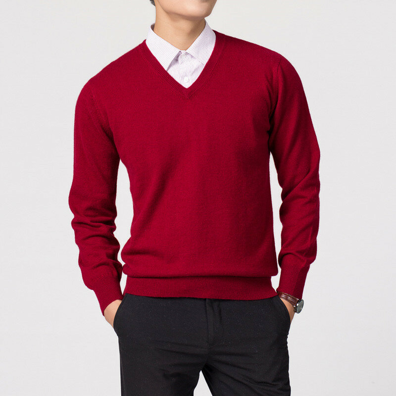Swetry męskie z dekoltem w szpic kaszmirowy na drutach na wyprzedaży wiosenne swetry damskie wełniana dzianina wysokiej jakości swetry odzież