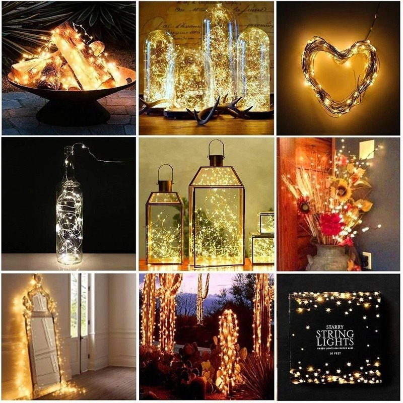 銅線LEDストリップライト,妖精,クリスマス,結婚式,パーティー,装飾,1m 2m 3m 5m 10m