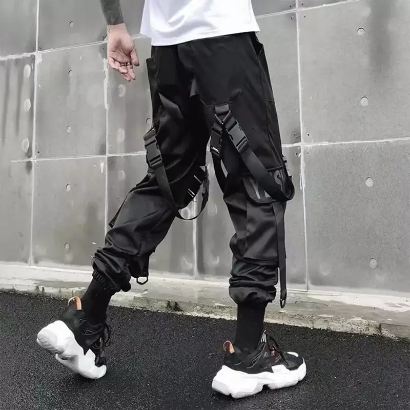 Брюки-карго мужские в стиле хип-хоп, джоггеры, повседневные штаны с карманами, уличная одежда в стиле Харадзюку, Techwear