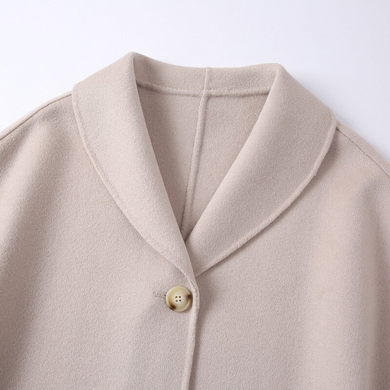 Женская демисезонная куртка из натурального кашемира, шерстяной жилет с меховым карманом и коротким рукавом