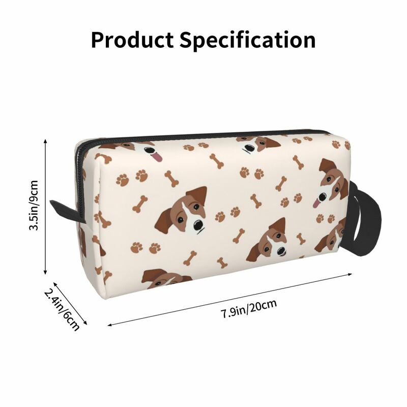 Jack Russell Terrier Dog Makeup Bags Women Cosmetic Bag Fashion Travel Pouch for Purse Storage
