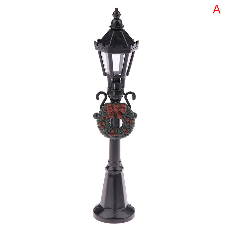 Miniature Street Street Lamp para Dollhouse, Street Light Modelo, Antique Railway Decor, Natal Street Lamp, Doll Streetlight, Garden Modelo, 1Pc