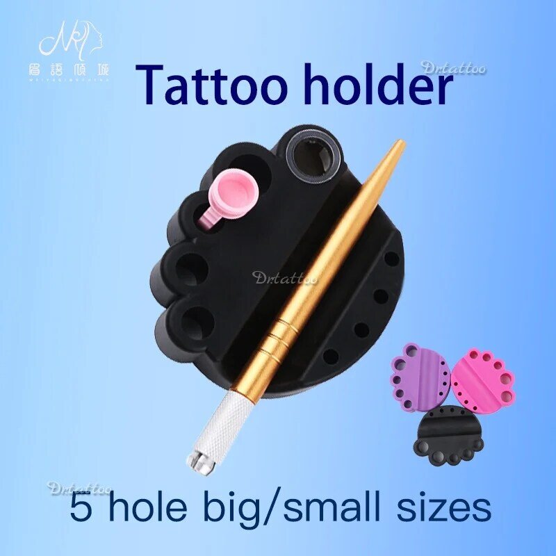 1pc ovale copertura in Silicone Rack in piedi Tattoo Ink Cup Pigment Cup Machine Pen Stand Holder per Microblading Tattoo Accessories