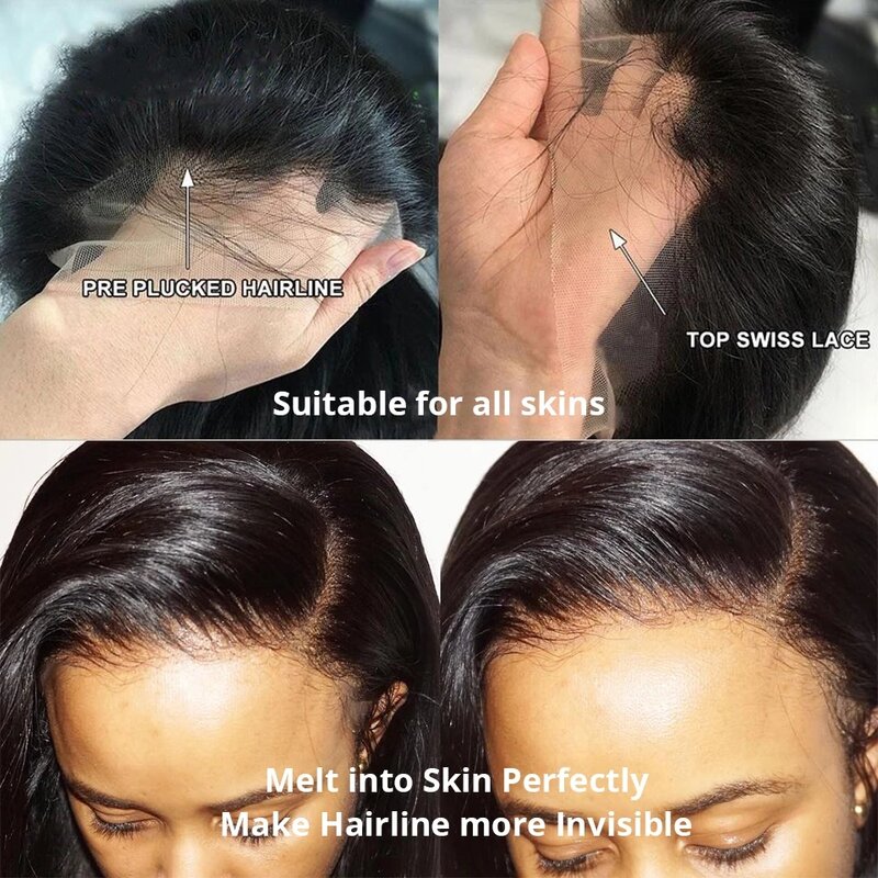 Peluca de cabello humano ondulado para mujer, postizo de encaje Frontal 4x4, 5x5, 13x4, 13x6, Hd, brasileño