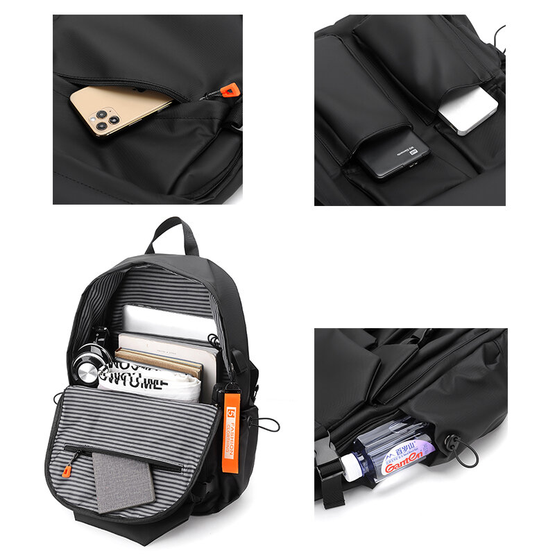VC 럭셔리 남성용 고품질 15.6 노트북 배낭, 대용량 방수 여행 가방 패션 학교 배낭
