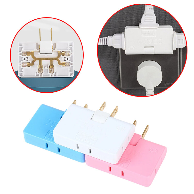 US Plug 180° Rotatable Socket Adapter 3 In 1 US Extension Plug Multi Plug Mini Slim Wireless Socket Adapter USB Socket
