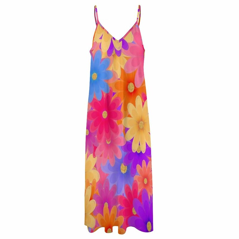 Kolorowe kwiatowe sukienki bez rękawów wiosenne świętowanie dla damska suknia balowa 2023