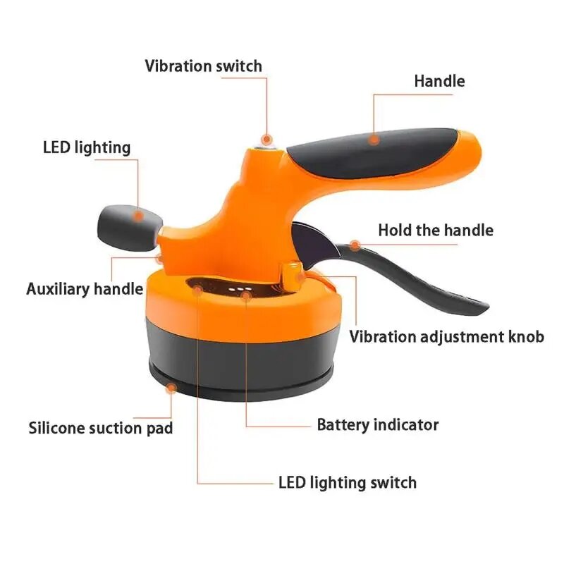 Wireless Rechargeable Tile Leveling Machine Lithium Battery Floor Wall Tile Tiling Suction Cup Vibration Leveling Tool
