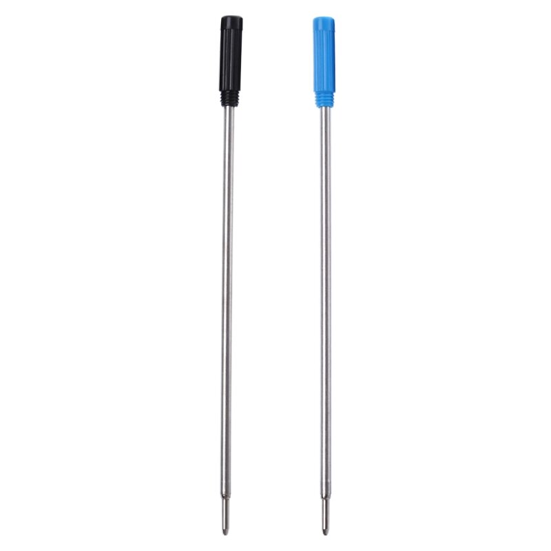 10 قطعة عبوات أقلام حبر جاف أسود/أزرق طول العبوة 4.5 بوصة 0.5 مللي متر نقطة متوسطة لمعظم قلم حبر جاف معدني للاستخدام المكتبي