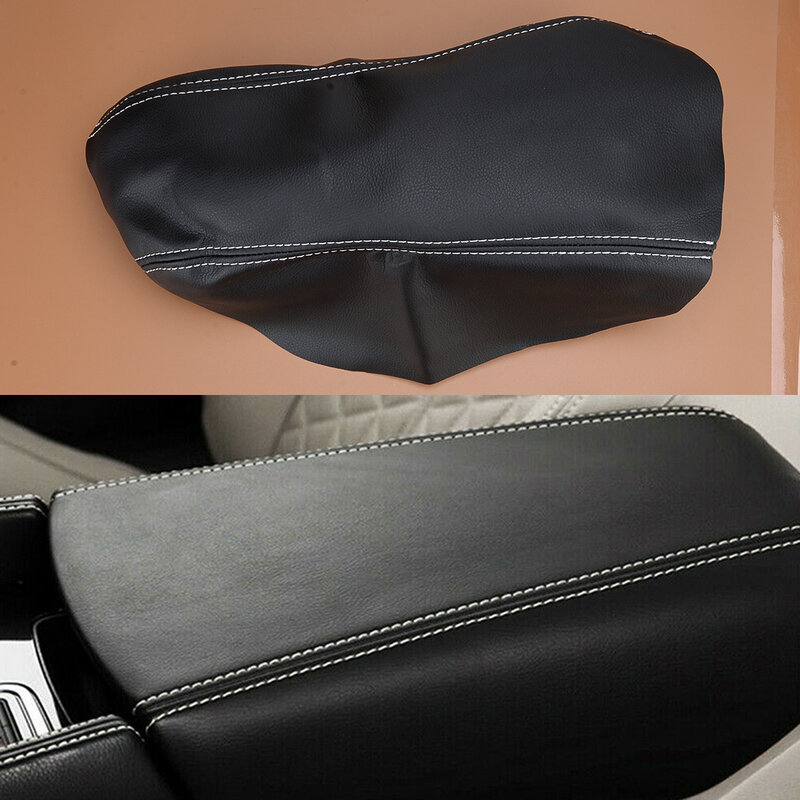 Czarna skóra z mikrofibry samochodów przednia część konsoli środkowej pokrywa do podłokietnika pokrywa skóry nadające się do Nissan Maxima 2016 2017 2018 2019