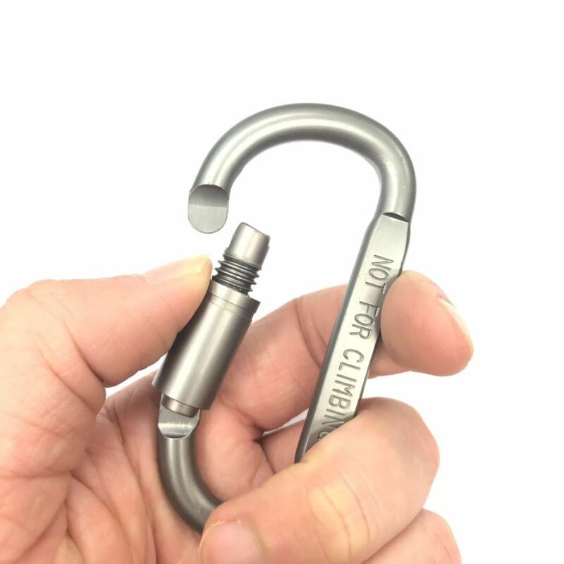 Survival D-Ring Locking Karabijnhaak Clip Set Schroef Lock Opknoping Haak Gesp Karabijnhaak Camping Klimmen Apparatuur