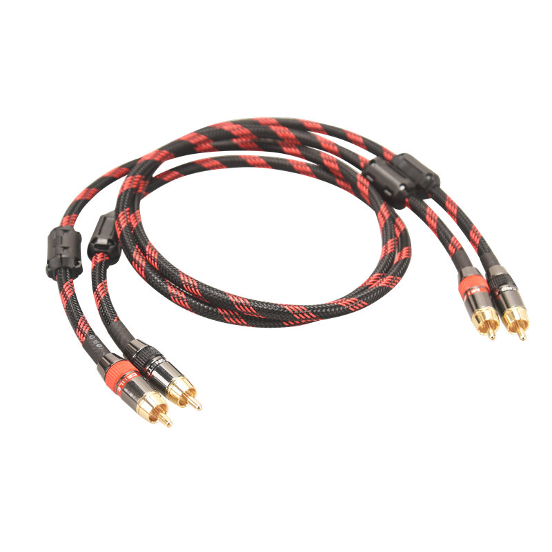 Hi-Fi тонкий кабель RCA высокого качества 4N OFC HIFI 2RCA-2RCA штекер-штекер аудио кабель ядро независимое Экранирование одна пара