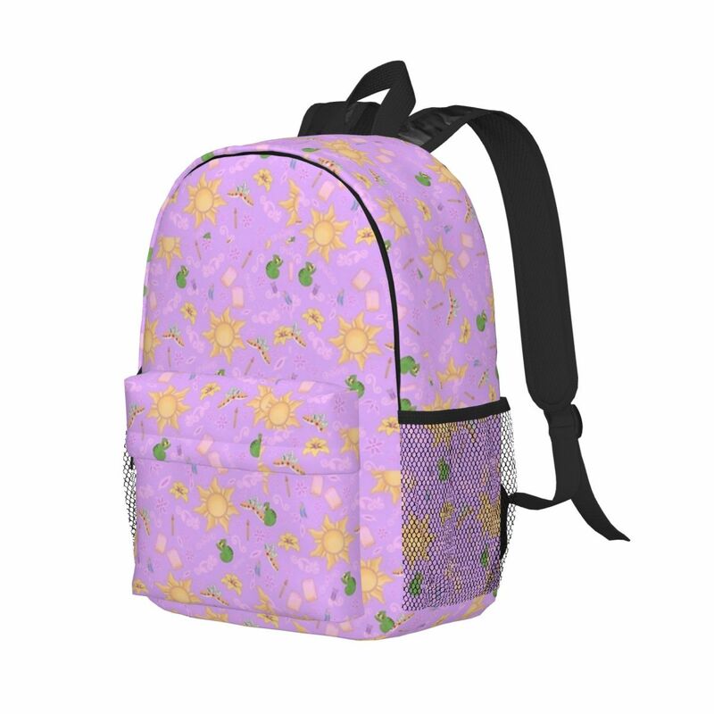 Mochilas Padrão Rapunzel para meninos e meninas, mochilas escolares, mochila de viagem, bolsa de ombro, grande capacidade, estudantes, moda
