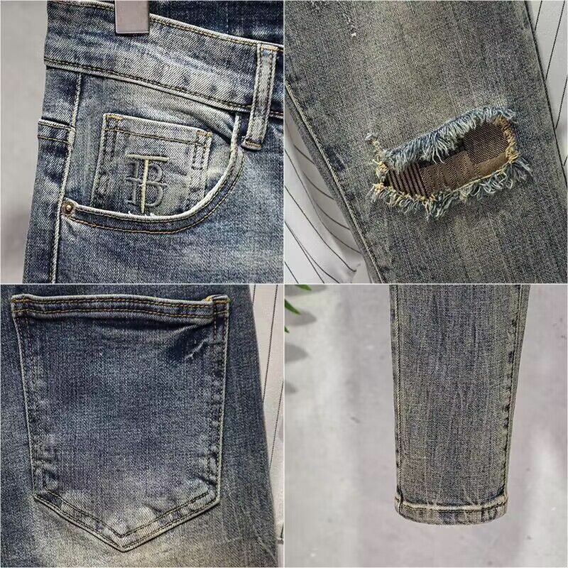 New Casual Spring Autumn Luxury Korean Style Denim Jeans Men's Slim Pencil Pants Designer Fashion Elasticity Brand Men's Jeans
